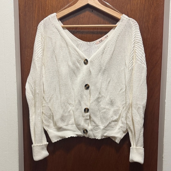 Cream Button-Up Cardigan - Picture 1 of 7